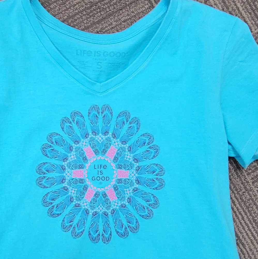 Life is good flip flip print tee